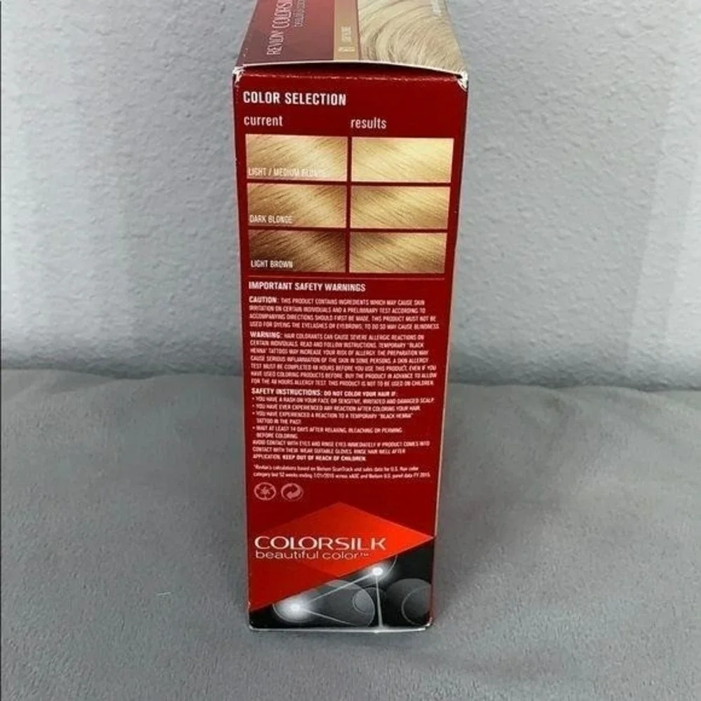 Revlon Colorsilk Light Blonde 81 Permanent Hair Color Ammonia-Free Formula 3D Ge